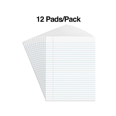 Staples Signa 8.5x11.3/4 Letter Size Wide Ruled Notepads,50 Assorted Pastel Shee 